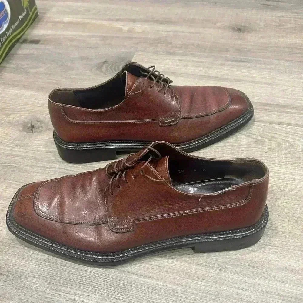 Salvatore Ferragamo, Brown, Leather, Split Toe Dress Oxfords Mens  Sz 9